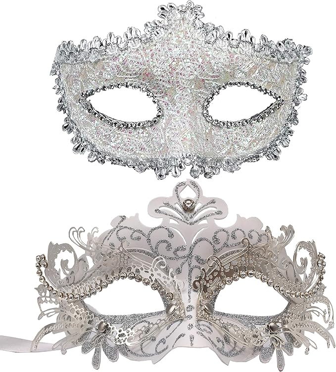 Geek-M Couple Masquerade Mask Women Men Mardi Gras Mask Costume Masks for Christmas Festival New Year Party