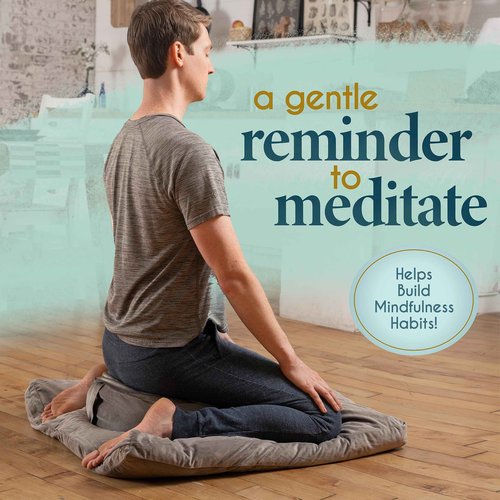 Florensi Meditation Cushion & Zabuton Mat Bundle - Grey, Round, 16 in x 5 in, Supportive Buckwheat Sitting Pillow, Plush Zabuton Meditation Mat, Versatile Yoga Bolster Pillow