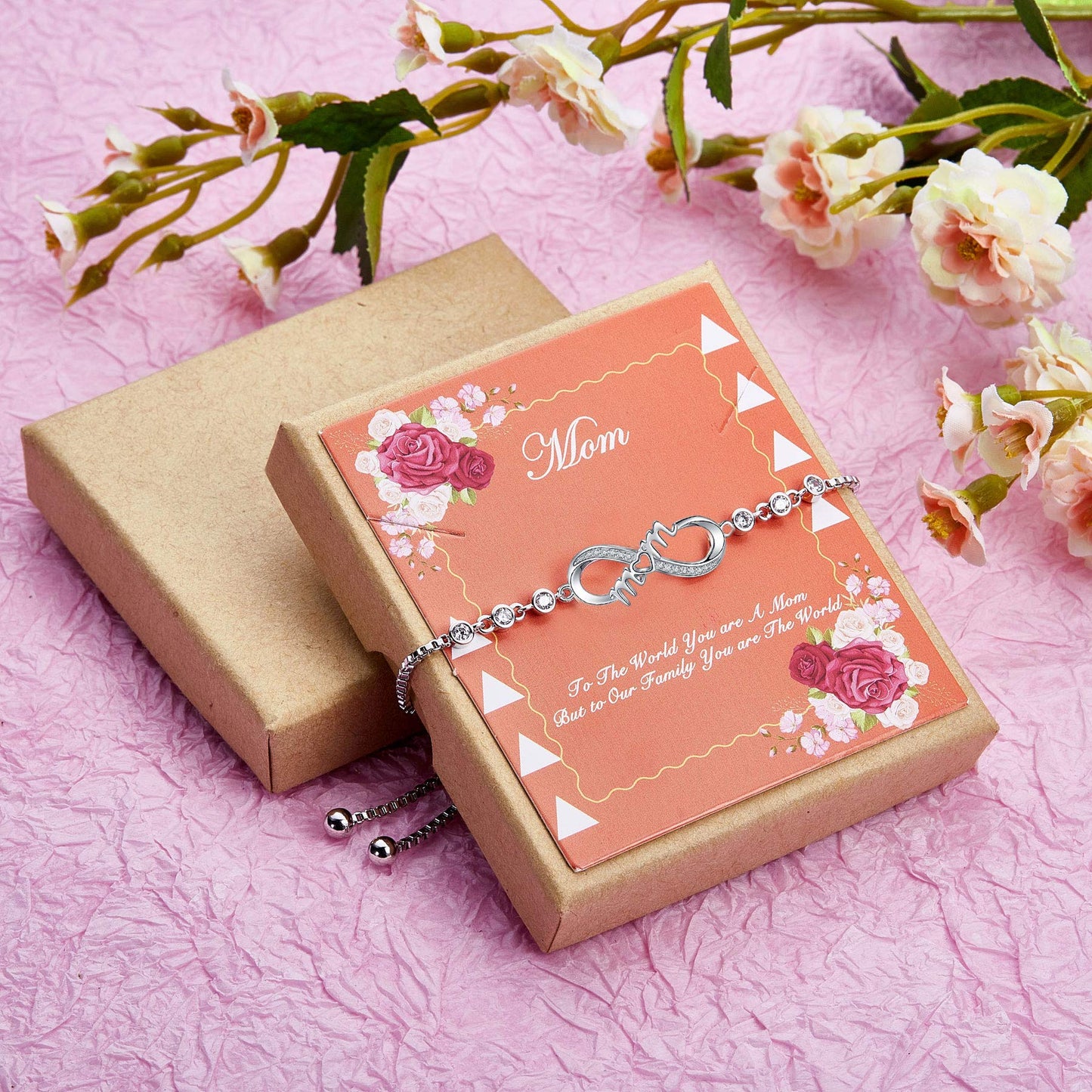 Gifts for Mom, Infinity Bracelets for Women Wife, Birthday Mothers Day Jewelry Presents for Mom from Daughter Son
