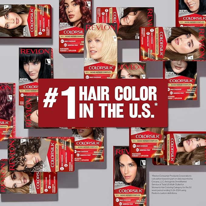 Revlon ColorSilk with Bond Repair Complex, Brown Permanent Hair Color, 100% Gray Coverage, Ammonia Free Hair Dye, Vegan Keratin, 27 Deep Rich Brown (Pack of 3)