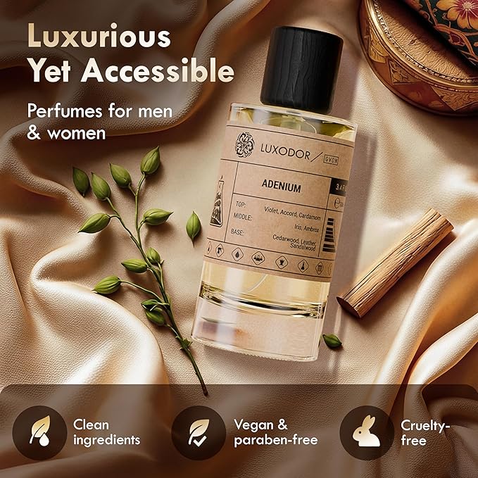 Adenium Perfume for Men & Women, Inspired by S.antal 33, 2-Piece Combo of 100 ml Fragrance Spray Bottle and 10 ml Alcohol-Free Roll-On Perfume Oil, Unisex Fragrances