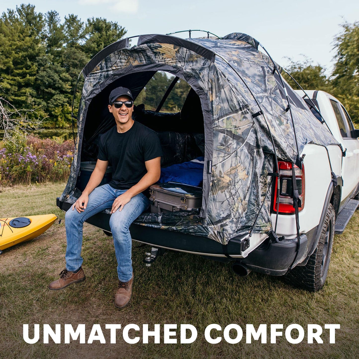Napier Backroadz Camo Truck Tent | Pickup Truck Bed Camping Tent | Sleeps 2 | Full Rainfly | Sturdy & Spacious | Easy 10-Minute Setup | Camouflage