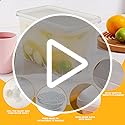 BEWBBAT 6 Pack 1.3 Gallon Fridge Drink Beverage Dispenser with Spigot, Leak-Proof Plastic Water Container Ice Juice Dispen...