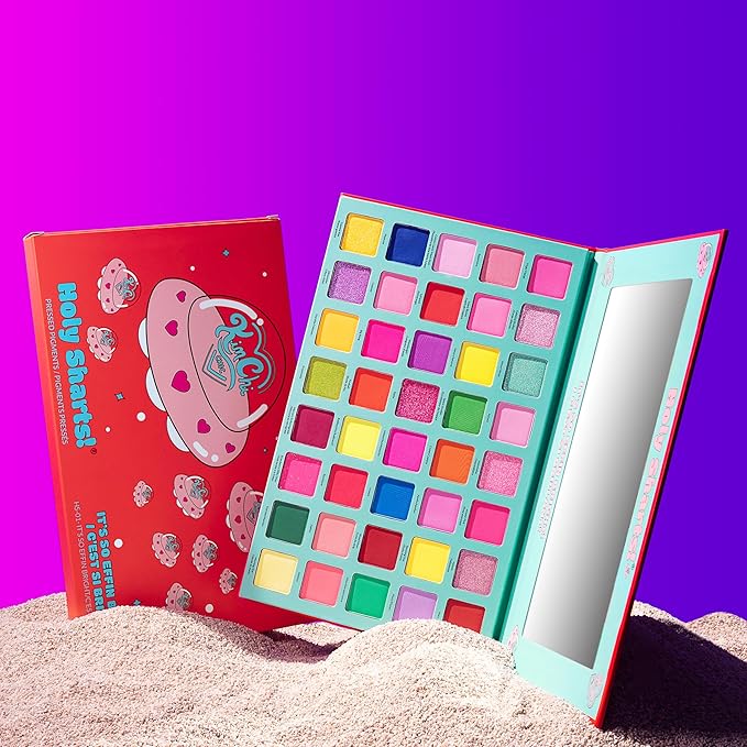 Kimchi Chic Holy Sharts Eyeshadow Palette - Bright Colors, Blendable, Long Lasting, Cruelty Free, Multicolor, It’s So Effin Bright 40 Color