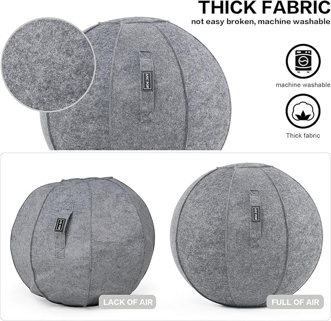 ANC POP Yoga Ball Exercise Ball, Anti Slip Stability Ball Chair, 25” Heavy Duty Large Gym Ball for Fitness, Balance and Core Workout with Cover, Easy Clean