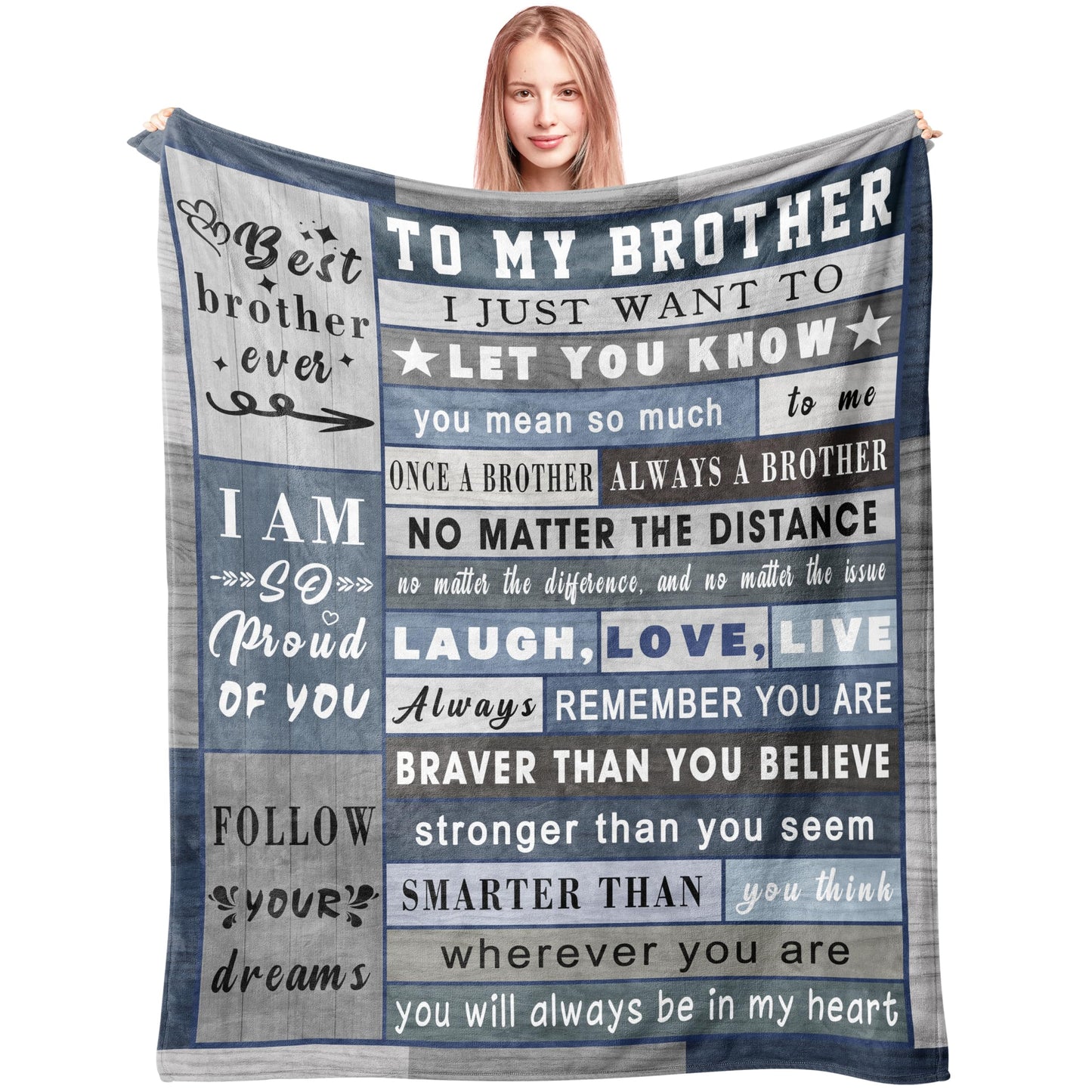 Spwasplo Gifts for Brother Fathers Day Blanket from Sister - Brother Christmas Birthday Gift Adult - Ultra Soft Plush Throw Present Ideas for Bedding Sofa - 60"x50"