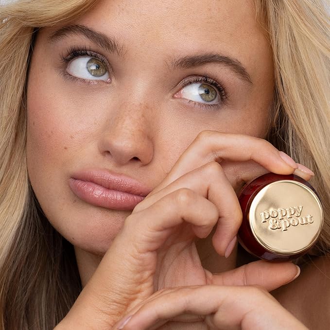 Poppy & Pout Natural Lip Scrub, Moisturizing Sugar Scrub for Dry Lips, Lip Scrubber Exfoliator with Essential Oils Smooths and Hydrates Lips, In Recyclable Glass Jars, Cruelty Free - Island Coconut