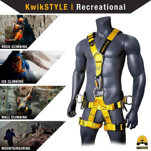 KwikSafety - Charlotte, NC - CANOPY KING [1 PACK] Full Body Climbing Harness | 5 D-Ring Back & Shoulder Support Harness