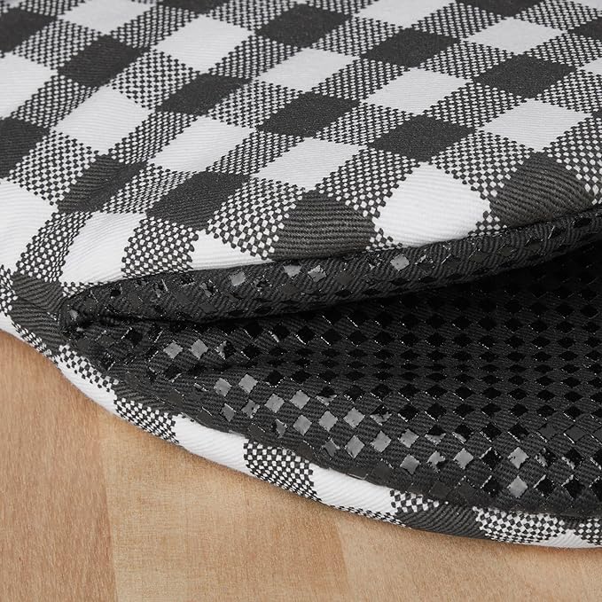 KITCHENAID Gingham Mini Oven Mitt 2-Pack Set, Matte Black, 5.5"x8"