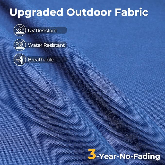 HOOOWOOO Patio Sectional Furniture Set,2 Piece Couch Set with 2 Matching Armless Chairs(Navy Blue)