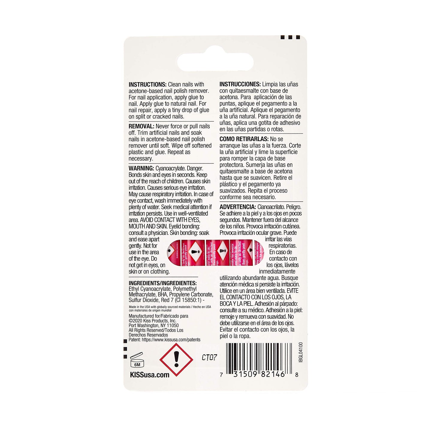Kiss Pink Gel Nail Glue (IBGL04) (2 Pack)