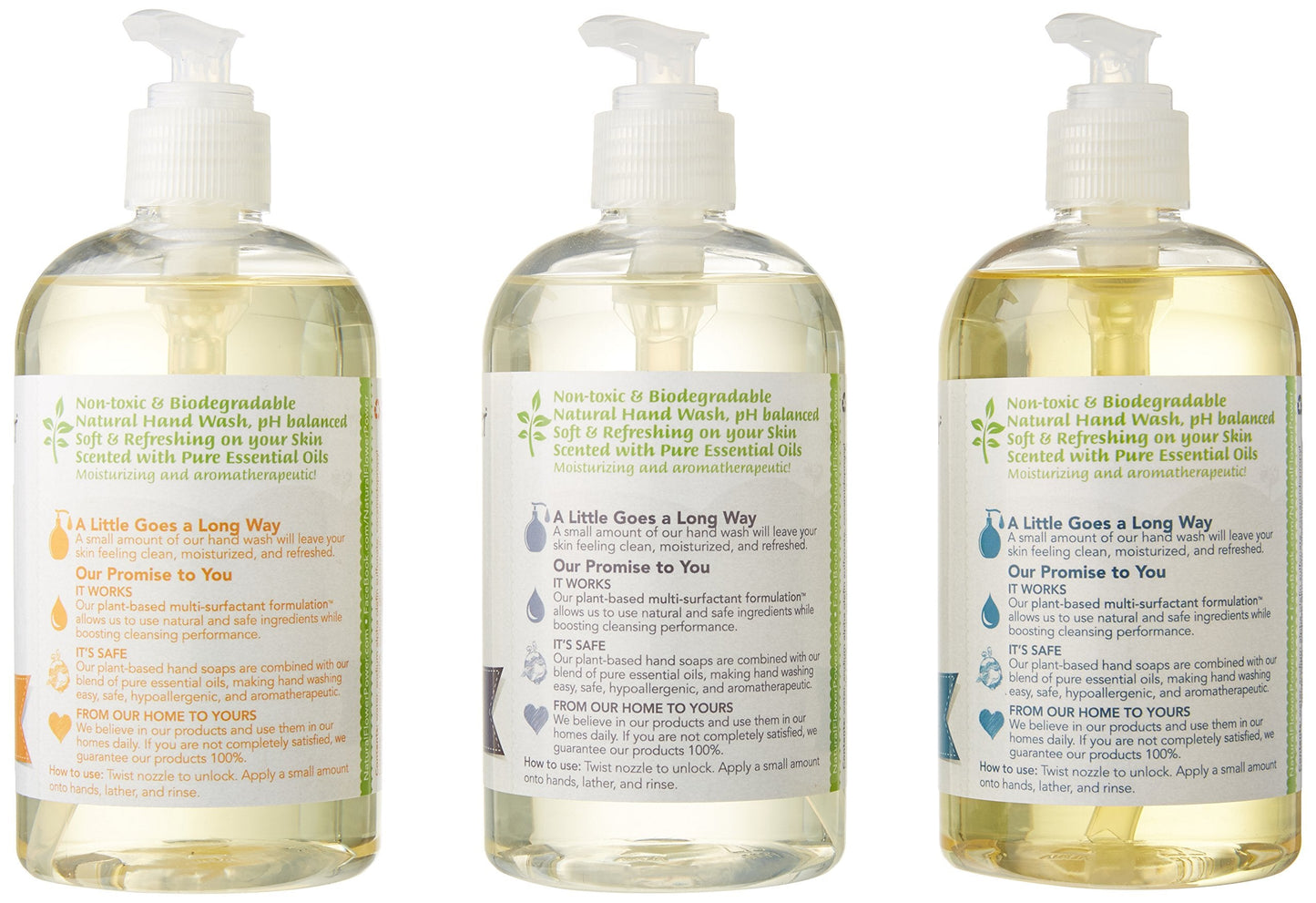 Natural Flower Power Liquid Hand Soap - Plant-Derived and Bio-Based Formula - Sulfate-Free, pH-Balanced, Vegan - Variety Pack: L