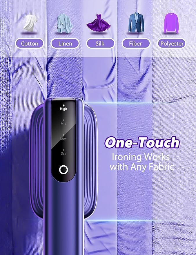 Travel Steamer for Clothes,1200W&25g/min Steam Iron Quilting & Sewing, Portable Handheld Garment Steamer,35mins Runtime & 180ml Large Tank,15s Fast Heat-up,Ceramic Panel,Wrinkle Remover for Travel