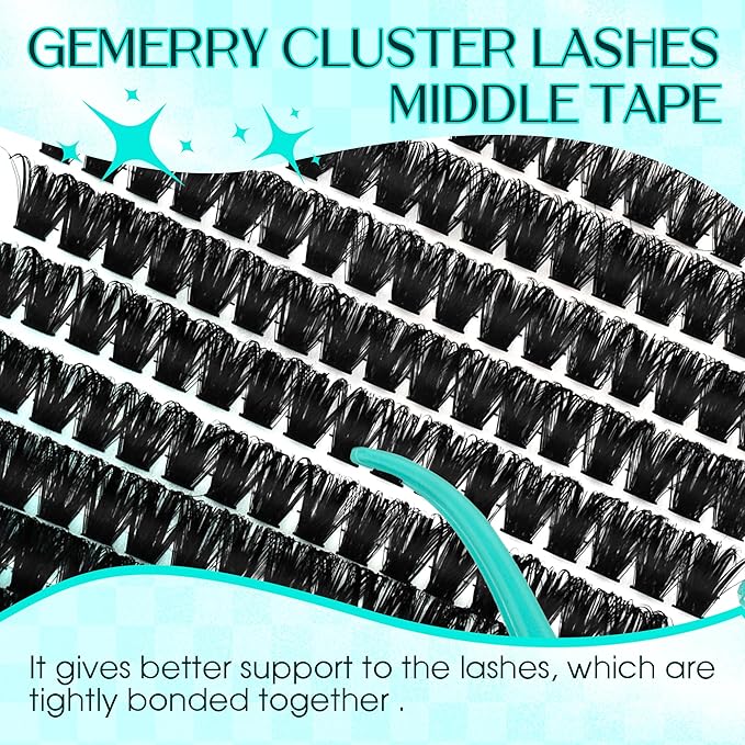 Eyelash Clusters Fluffy Lash Clusters Thick 280pcs Cluster Eyelash Extensions DIY At Home Individual Lashes Cluster Lashes by GEMERRY（100P-15-20mm)