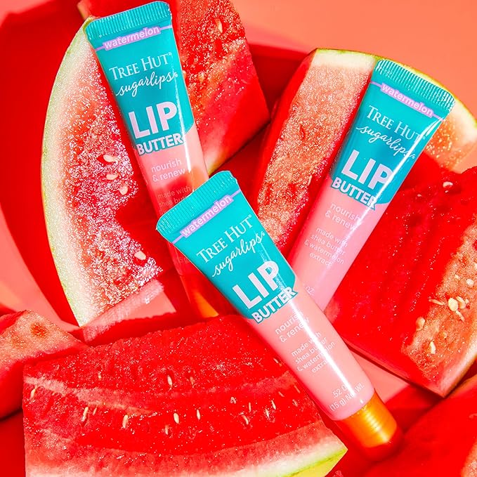Tree Hut Watermelon Sugarlips Lip Butter, Hydrating Lip Care to Lock in Moisture & Nourish Lips, Smooth & Soft Finish, Holiday Gift & Stocking Stuffer, 0.52 fl oz