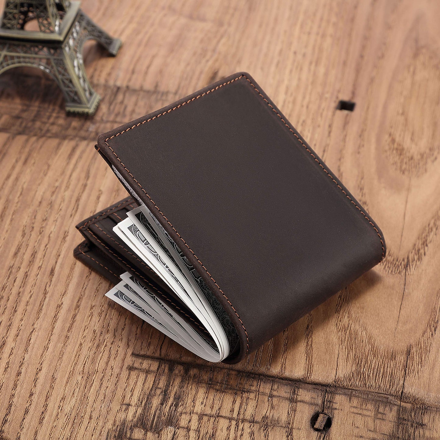 Personalized Engraved Wallet for Boyfriend Husband from Wife Girlfriend - Anniversary Christmas Valentines Day Birthday Wedding - I Love You - Men Bifold Leather Wallets for Him
