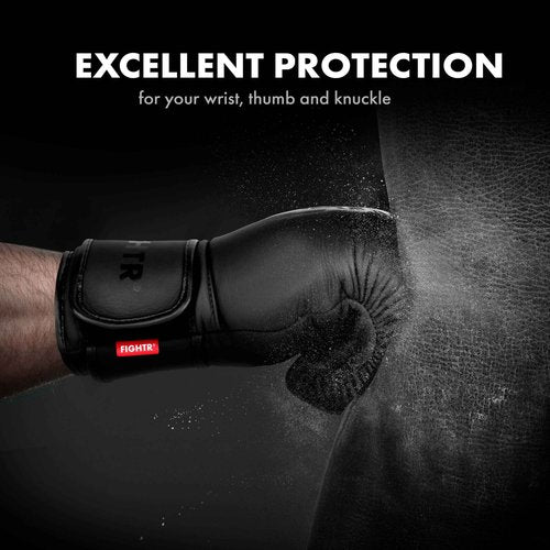 FIGHTR® Pro Boxing Gloves Made of Genuine Leather | Men and Women | for Boxing, MMA, Muay Thai, Kickboxing & Martial Arts 10 12 14 16 oz | incl. Carrying Bag