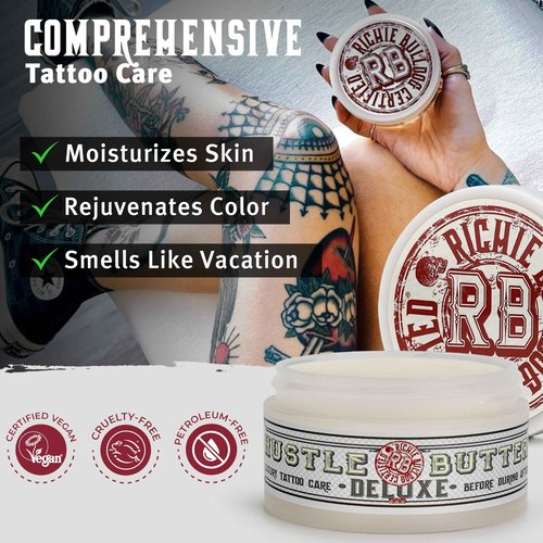 Hustle Butter Tattoo Aftercare Balm 5oz 2pack & Hustle Bubbles Tattoo Soap