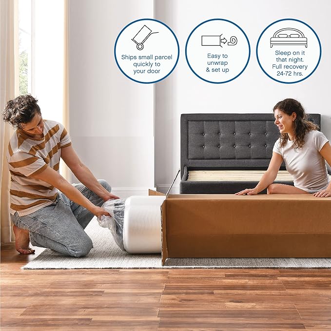 Cool Gel 8 Inch Twin Size Mattresses Memory Foam Medium Firm, Twin Memory Foam Mattress Cooling, Made in the USA, 8" Depth with Pressure Relief, CertiPUR-US Certified No Fiberglass, CoolGel Bed