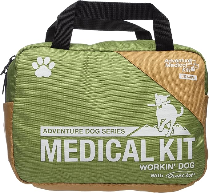 Adventure Medical Kits Workin' Dog Medical Kit with QuikClot - Canine Field First Aid Kit with Headlamp, Bandages, Cold Pa...