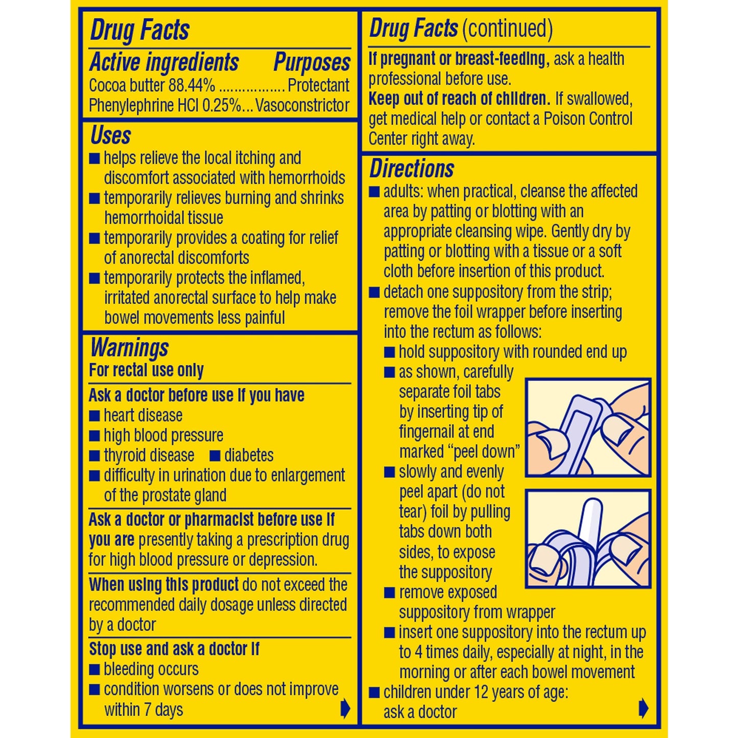 Preparation H Hemorrhoid Suppositories for Itching and Discomfort Relief - 12 Count (Pack of 2)
