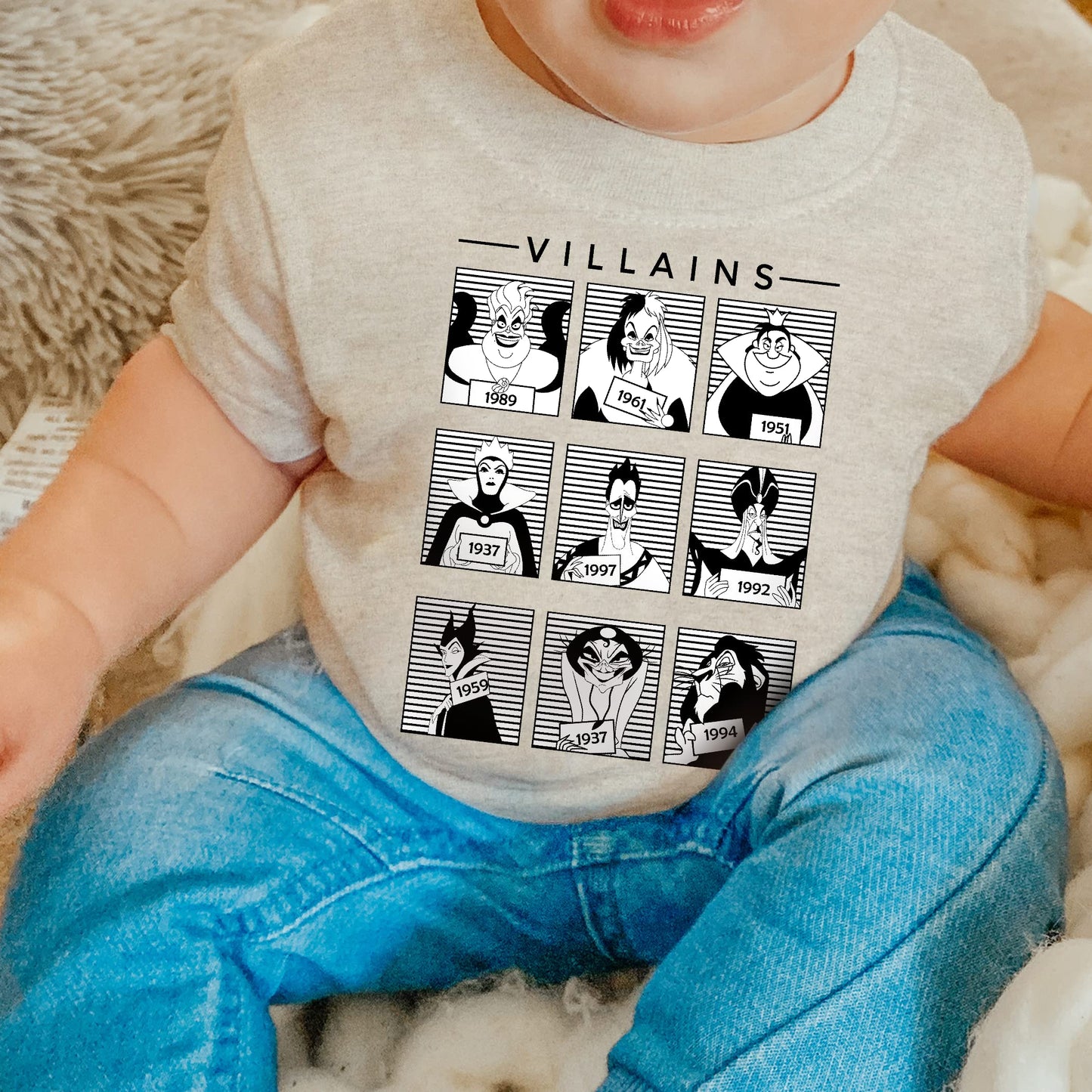 Villains mugshots Halloween shirt cute spooky Halloween toddler shirt cute spooky villain themed shirt baby Halloween onesie (4 toddler)