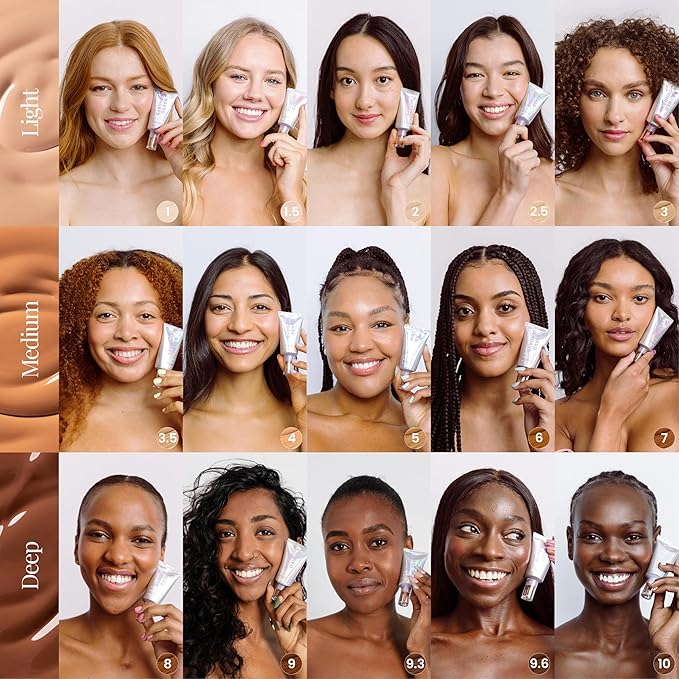 Naked Sundays BeautyScreen™ SPF 50 Mineral Peptide Foundation Tint – 2-in-1 Skin Tint & Mineral Sunscreen | Radiant, Buildable Coverage, Acne-Safe, Infused with Peptides (8 Golden Mahogany, 1.01 oz)