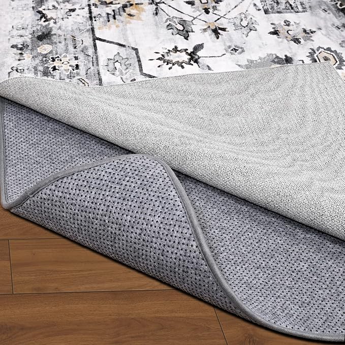 Non Slip Rug Pad Gripper, 9 x 12 Ft Extra Thick Foam Under Area Rug Carpet Pads for Any Hard Surface Floors, Keep Your Carpets Safe and in Place, Prevent Rug from Wrinkling or Buckling