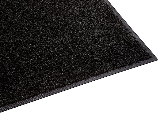Guardian Platinum Series Indoor Wiper Floor Mat, Rubber with Nylon Carpet, 3'x12', Black