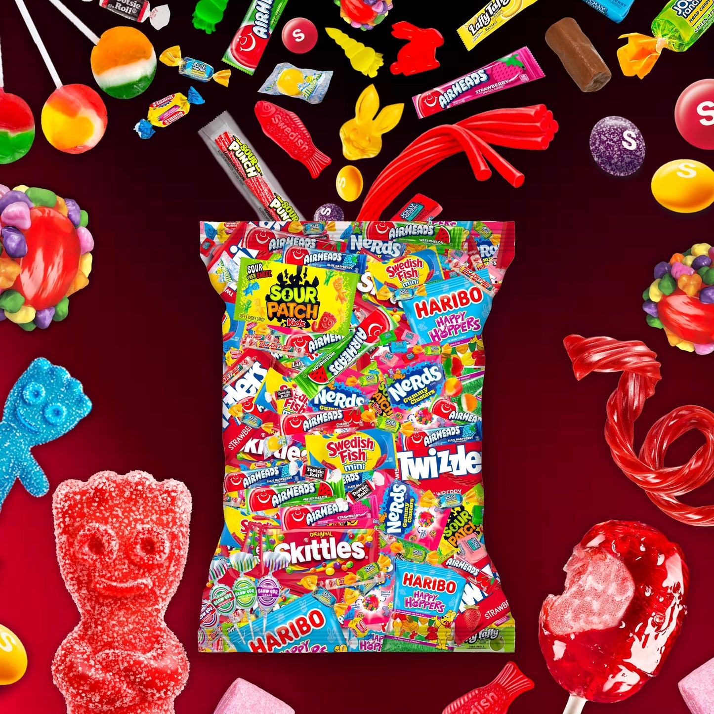 Bulk Candy Variety Pack - 4 lb Bulk Easter Candy Assortment - Easter Basket Stuffers, Pinata Stuffer Candies Variety Pack, Office CandyBowl Treats - Individually Wrapped Candies Bulk