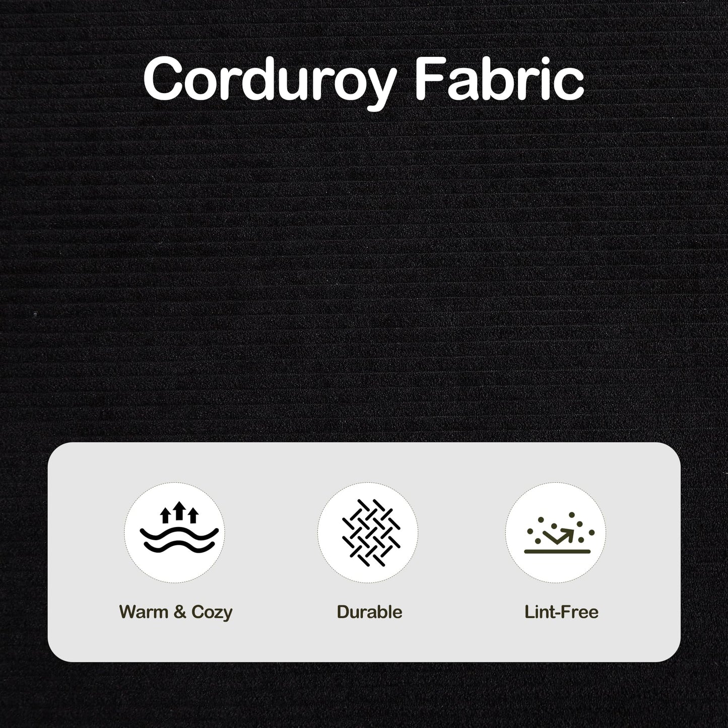 ZEIINPA Comfy Convertible Folding Mattress Couch, Floor Sofa Bed with Fixed-Shape Frame, Corduroy Floor Sofa with Armrest, Floor Sofa Lounge Couch for Living Room Bedroom Lounge Studio,Dark Black