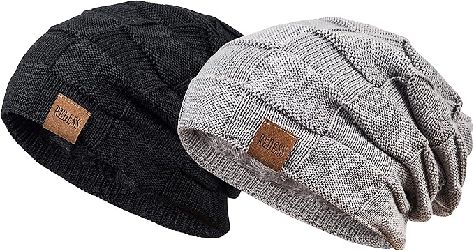 REDESS Beanie Hat for Men and Women Winter Warm Hats Knit Slouchy Thick Skull Cap