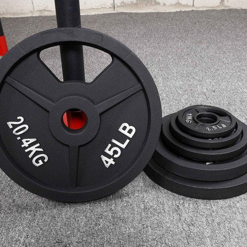 Signature Fitness Olympic 2-Inch Cast Iron Plate Weight Plate for Strength Training and Weightlifting, Style #7, 35LB Pair