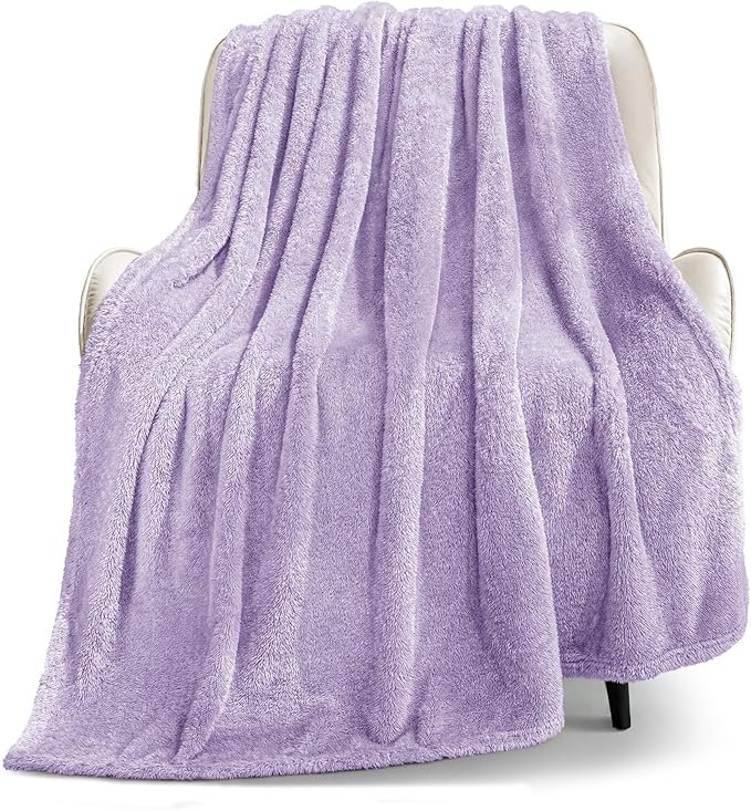 Whale Flotilla Extra Large Lilac Throw Blanket for Couch, Decorative Soft Warm Fleece Bed Blankets, Plush Fluffy Thick Sof...