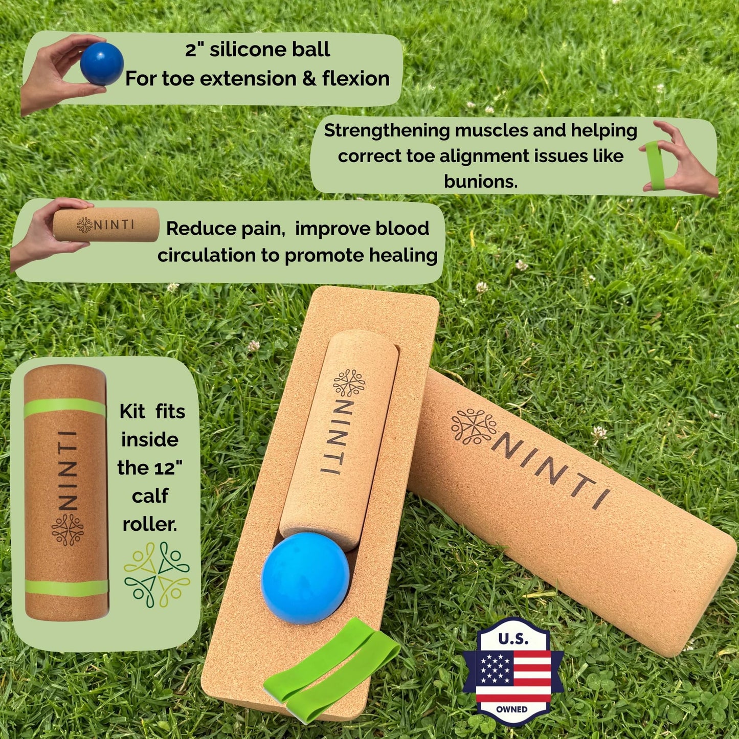 Ninti Balance Board - Premium Cork Balancing Board & Foot Strengthener for Enhanced Foot Function | Unique Design for Balance Stability & Foot Strength | Improve Mobility & Prevent Falls | Balance Trainer