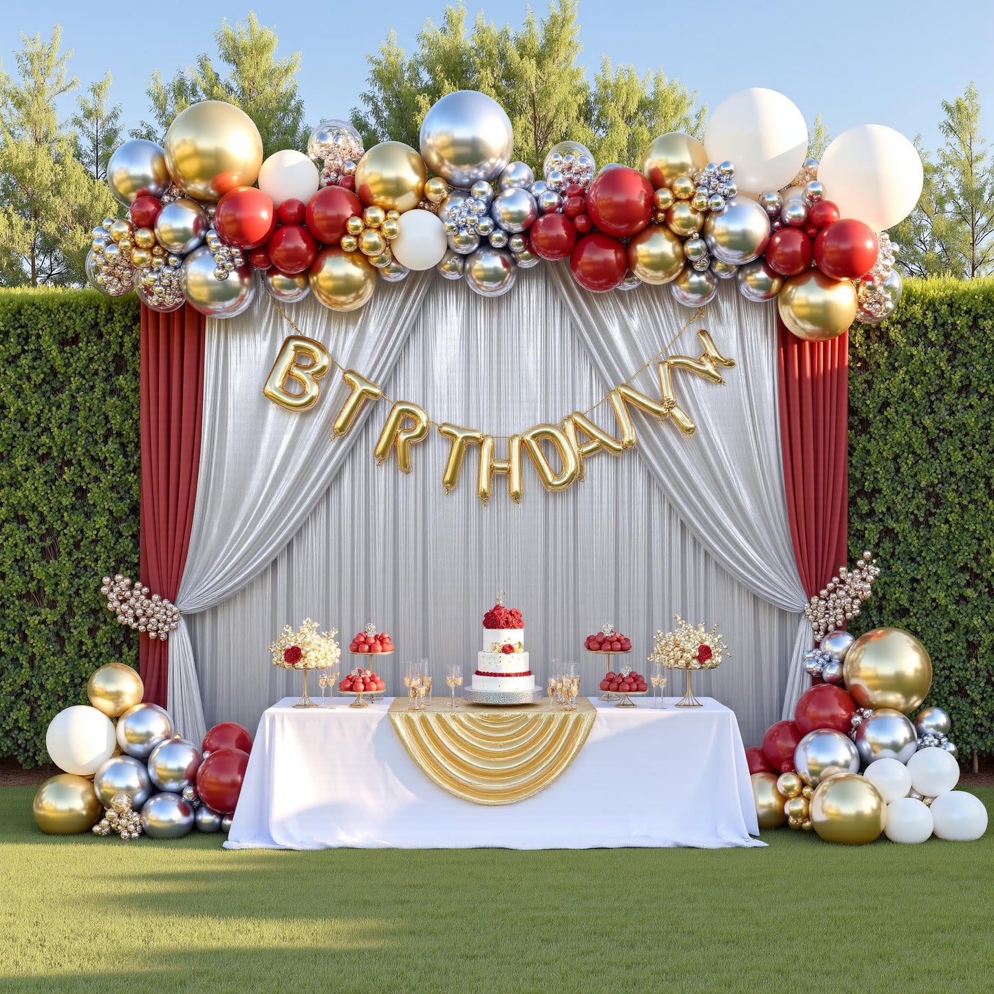 gogoparti 10x10FT Silver Sequin Backdrop Curtain - 2 Panels of 5x10FT Wrinkle-Free Glitter Drapes for Photography, Birthdays, Weddings & Graduations