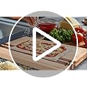 Cokka Praca Large (16.9"L x 11.8"W x 1"Th) Hard Maple Wood Cutting Board for Kitchen-Wood Cutting Board with Holder for Me...