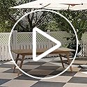 RUBAPOSM Solid Wood Folding Dining Table 83 X 39 Inches Outdoor Dining for Up to 8-10 People Serving Table Event Extension...