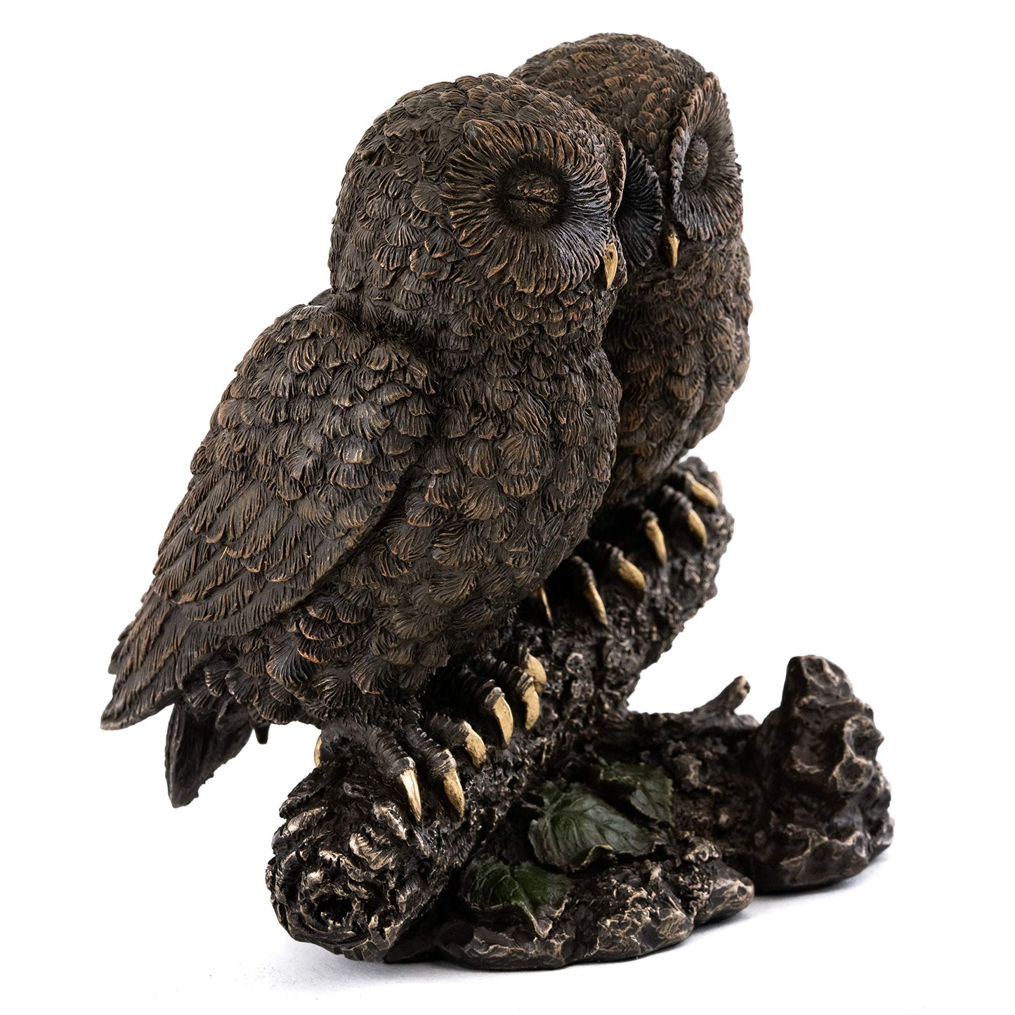 Top Collection Owl Lovers Statue on Tree Branch - Sleeping Great Horned Owl Sculpture in Premium Cold Cast Bronze- 5-Inch Collectible Animal Figurine