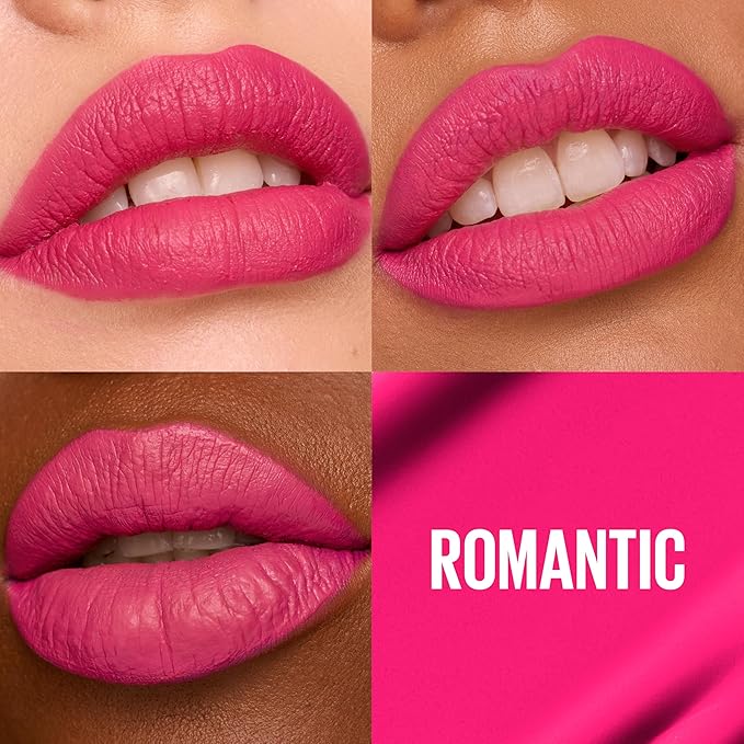 Maybelline Super Stay Matte Ink Liquid Lipstick Makeup, Long Lasting High Impact Color, Up to 16H Wear, Romantic, Vivid Pink, 1 Count, Packaging May Vary