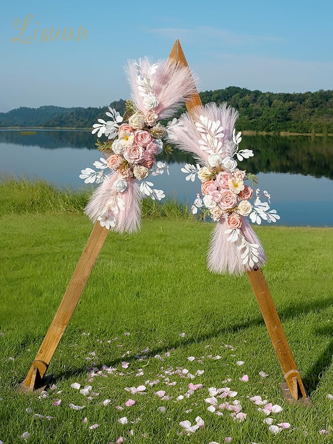 Wedding Arch Flowers, Artificial Flowers for Decoration, Large Flower Swag for Boho Styles Wedding Ceremony Floral Decor - Pack of 2