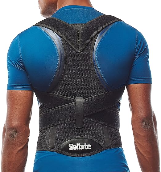 Selbite Posture Corrector for Men and Women - Back Brace for Upper and Lower Body Support - Adjustable Straightener with Pain Relief and Muscle Memory (XX-Large)