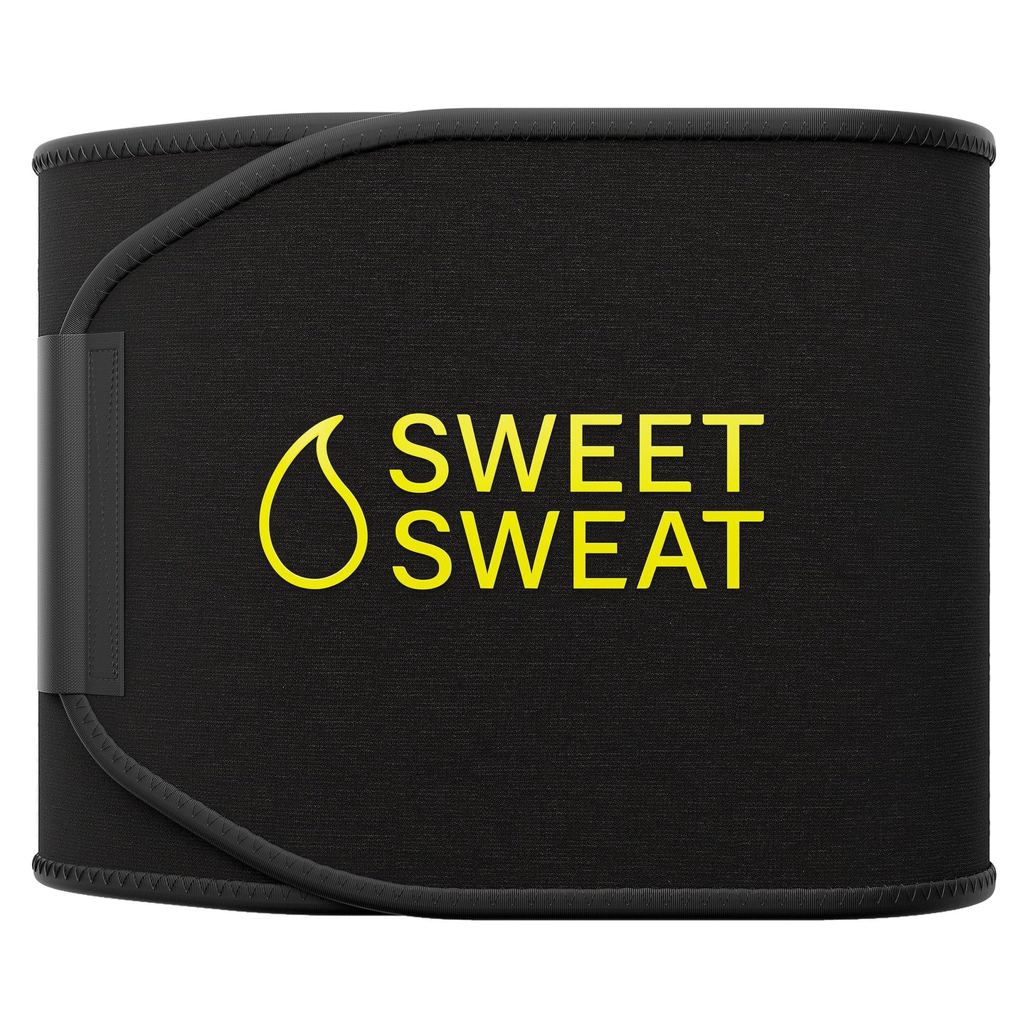 Sports Research Sweet Sweat Waist Trimmer (Core Series) - Premium Sweat Enhancing Fitness Band for Women & Men - Adjustable Fit · Latex-Free Neoprene - Yellow Logo, Large