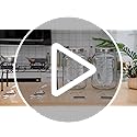 Lallisa 2 Pcs 2 Gallon Glass Drink Dispenser with Stand Ice Cylinder Hanging Chalkboard Signs 18/8 Stainless Steel Spigot ...