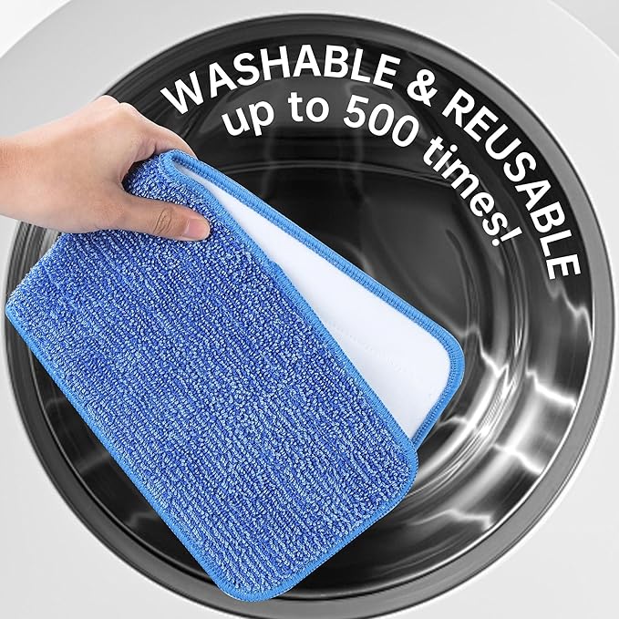 Onesimus Pack of 3 Microfiber Cleaning Pads Compatible with All Bona Spray Mops, Reusable 15''-18'' Microfiber Mop Pads, Hardwood Floor Cleaning Mop Pads Replacement, Machine Washes