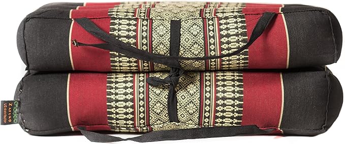 Zafuko Foldable Cushion - Organic Kapok Filling, use Folded and Unfolded for Meditation, Soft Yoga Prop, Portable Cushion