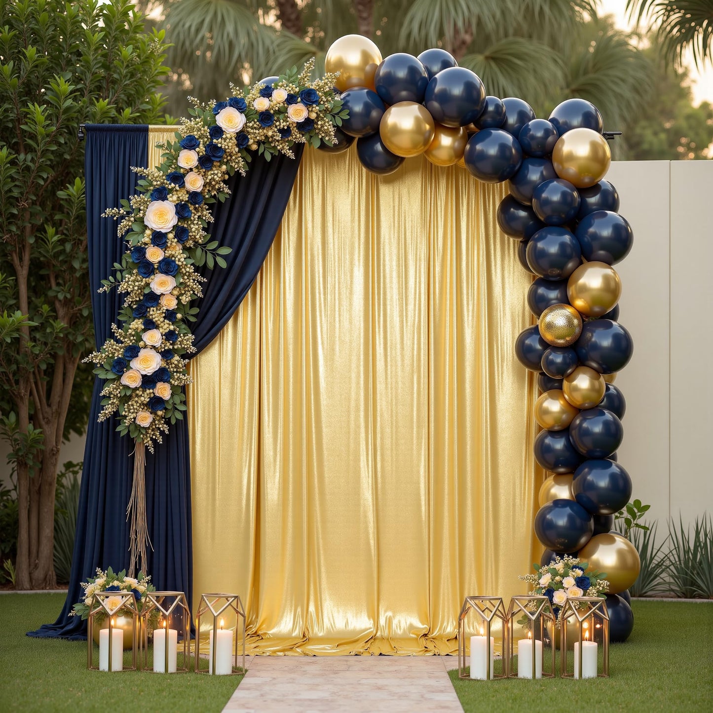 gogoparti 10x10FT Gold Sequin Backdrop Curtain - 2 Panels of 5x10FT Wrinkle-Free Glitter Drapes for Photography, Birthdays, Weddings & Graduations