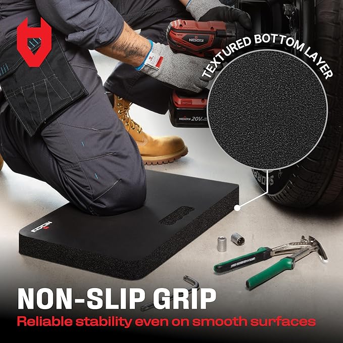NoCry Extra Thick Professional Garden Kneeling Pad — Heavy Duty Anti-Slip Coating, Ultra Soft High Density Foam Cushion, Water & Dirt Resistant, Shock Absorbent Garden Kneeler