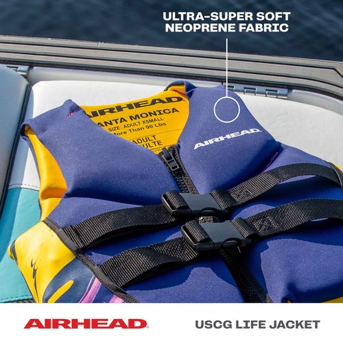Airhead Santa Monica Life Vest Youth Size Navy L70, Fits 55-88 lbs.