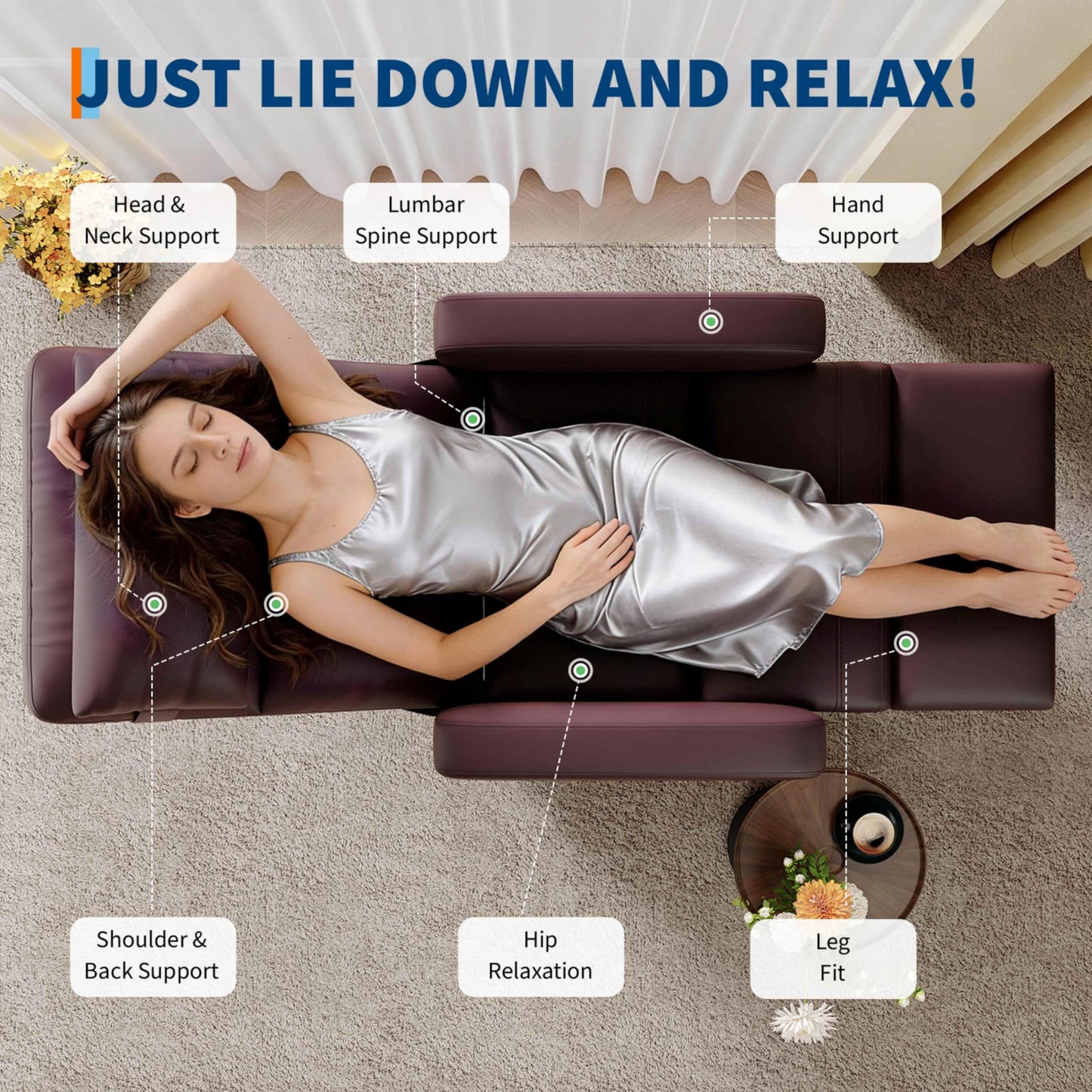 GarveeHome Power Recliner Chair - Heat and Massage, Adjustable Electric Recliner Ergonomic PU Leather Single Sofa, Tall Back, Padded Seat, Home Theater Seating for Living Room